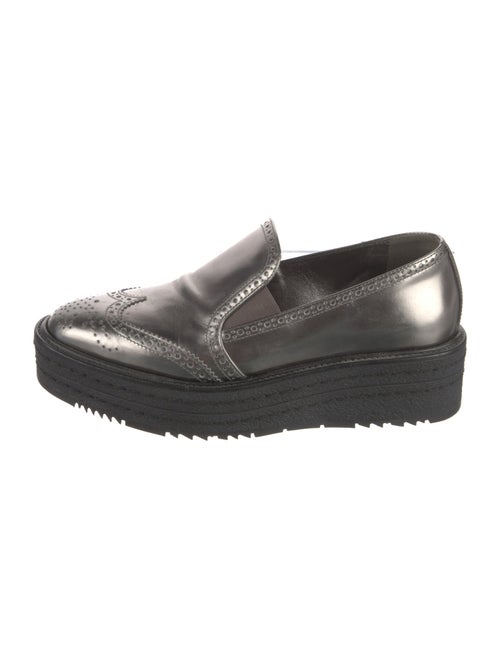 Prada Patent Leather Lasercut Accents Loafers