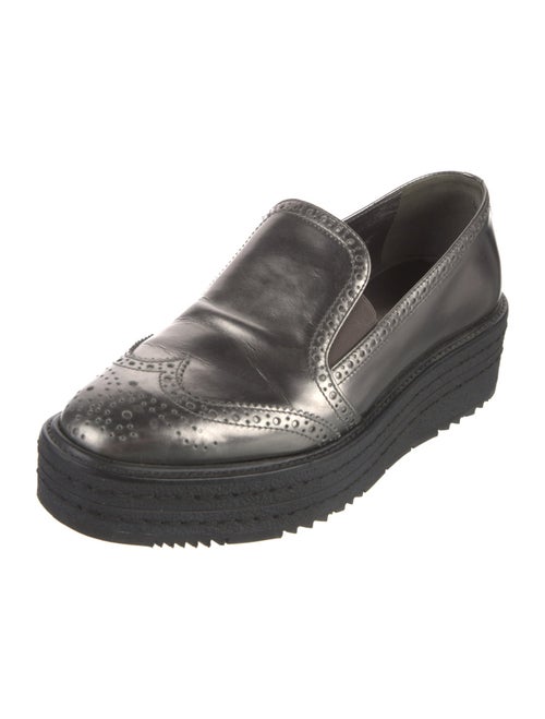 Prada Patent Leather Lasercut Accents Loafers