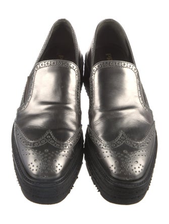 Prada Patent Leather Lasercut Accents Loafers
