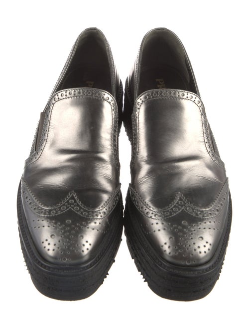 Prada Patent Leather Lasercut Accents Loafers