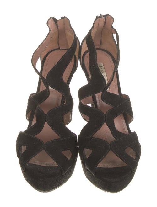 Prada Suede Cutout Accent Sandals