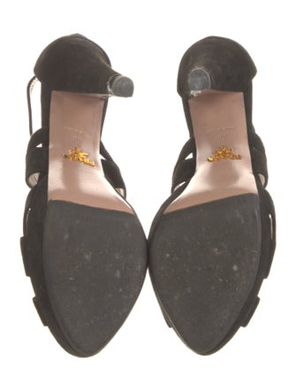 Prada Suede Cutout Accent Sandals