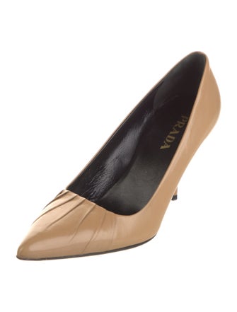 Prada Leather Pleated Accents Pumps