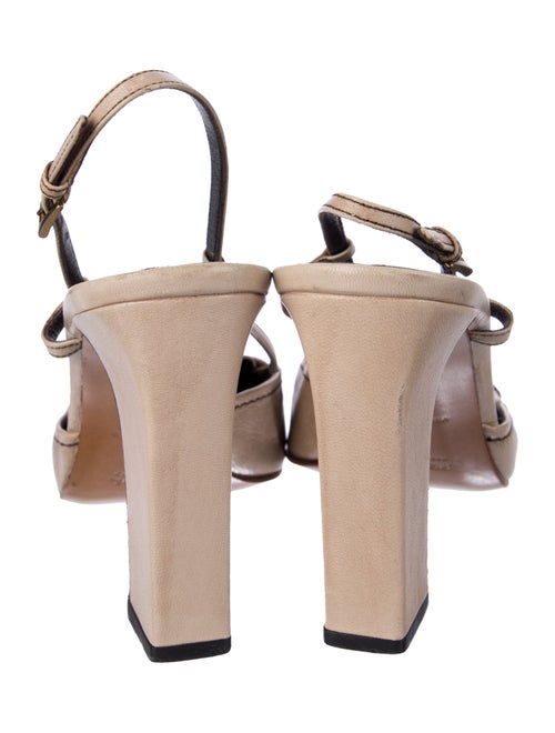 Prada Leather Cutout Accent Slingback Pumps