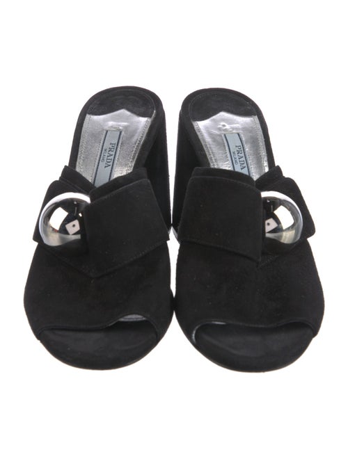 Prada Suede Studded Accents Slides
