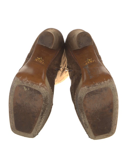 Prada Suede Whipstitch Trim Boots