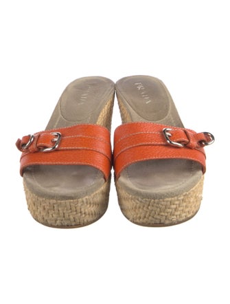 Prada Leather Colorblock Pattern Espadrilles