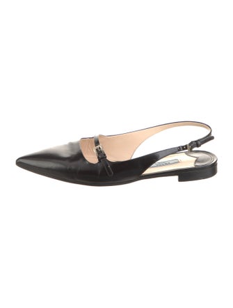 Prada Leather Slingback Flats
