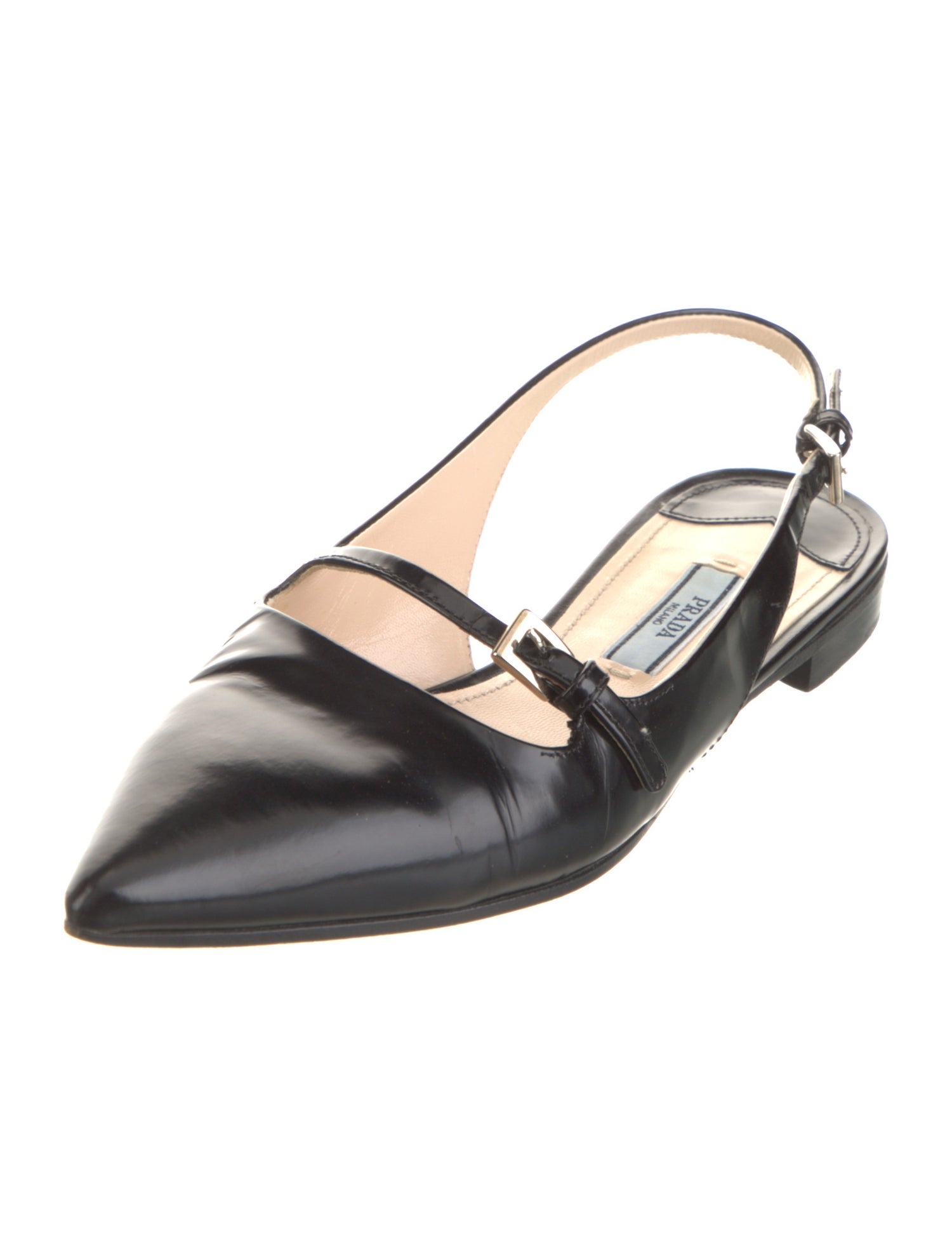 Prada Leather Slingback Flats