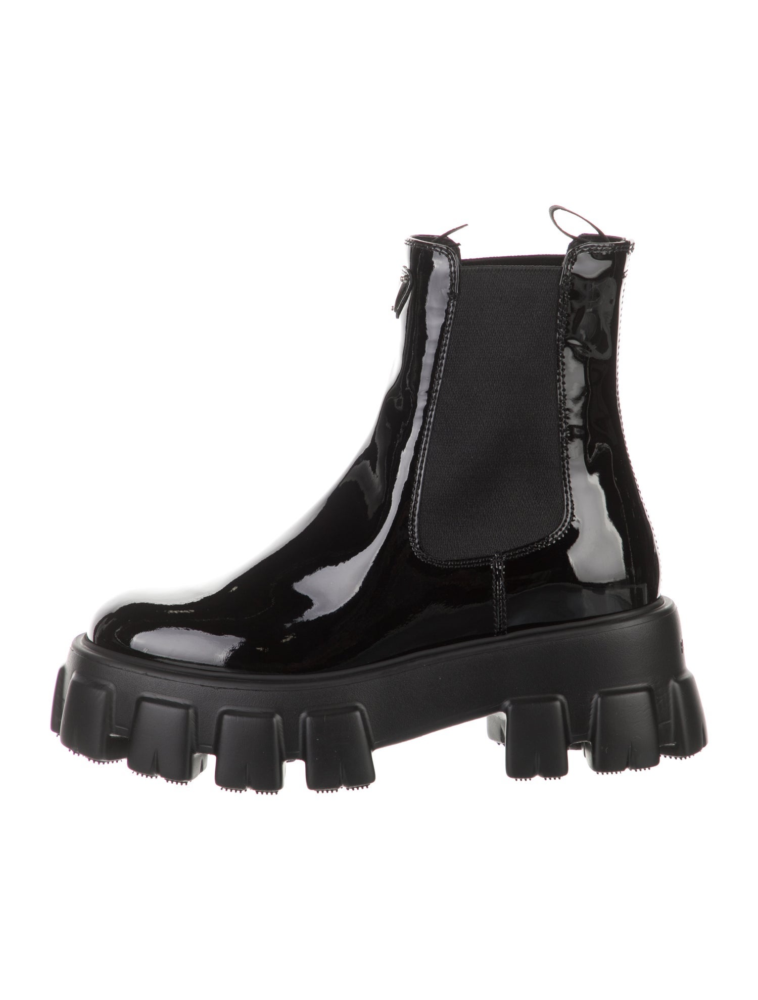 Prada Patent Leather Chelsea Boots