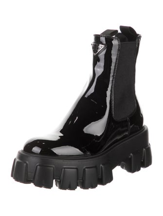 Prada Patent Leather Chelsea Boots