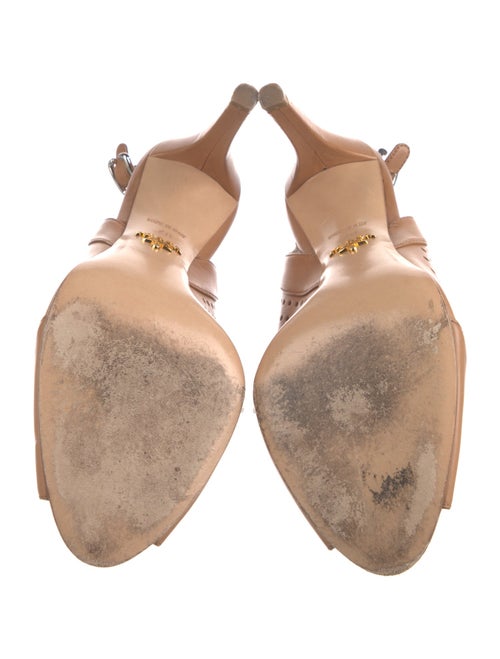 Prada Leather Lasercut Accents Slingback Pumps