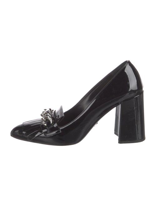 Prada Patent Leather Chain-Link Accents Pumps