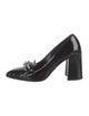 Prada Patent Leather Chain-Link Accents Pumps
