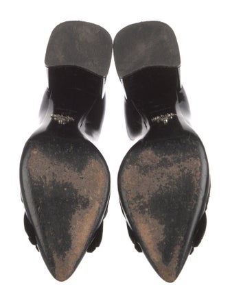 Prada Patent Leather Chain-Link Accents Pumps