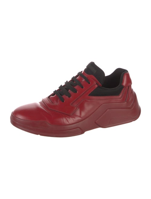 Prada Leather Mesh Accents Sneakers
