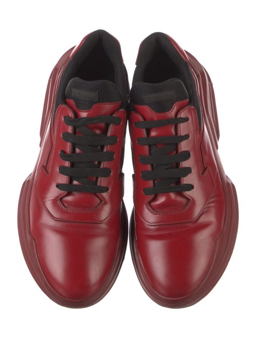 Prada Leather Mesh Accents Sneakers