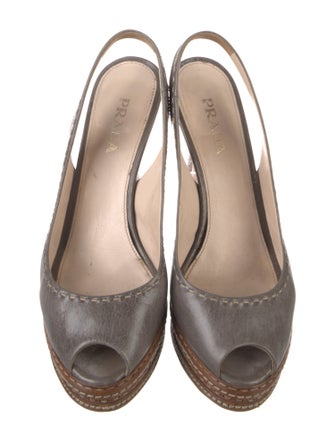 Prada Leather Animal Print Slingback Pumps