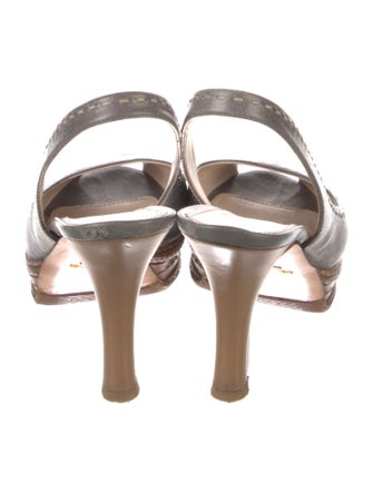 Prada Leather Animal Print Slingback Pumps