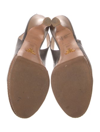 Prada Leather Animal Print Slingback Pumps