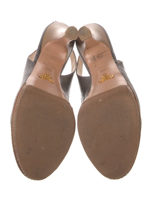 Prada Leather Animal Print Slingback Pumps