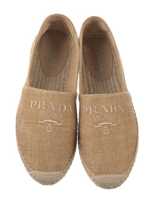 Prada Raffia Embroidered Accent Espadrilles