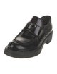 Prada Enameled Metal Triangle Patent Leather Oxfords