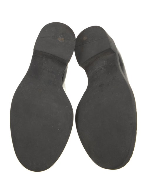 Prada Enameled Metal Triangle Patent Leather Oxfords