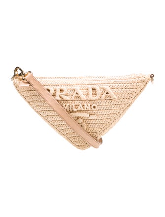 Prada Enameled Metal Triangle Triangle