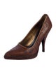 Prada Embossed Leather Patterned Pumps