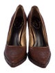 Prada Embossed Leather Patterned Pumps