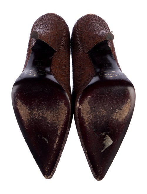 Prada Embossed Leather Patterned Pumps