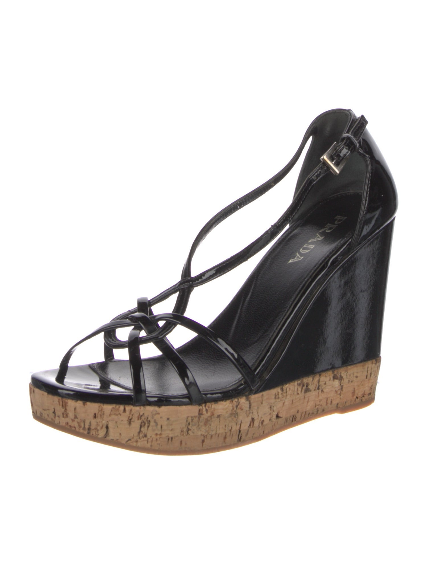 Prada Patent Leather Slingback Sandals