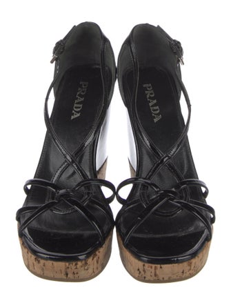 Prada Patent Leather Slingback Sandals