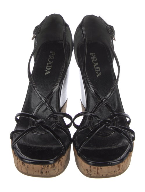 Prada Patent Leather Slingback Sandals