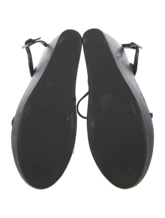 Prada Leather T-Strap Sandals