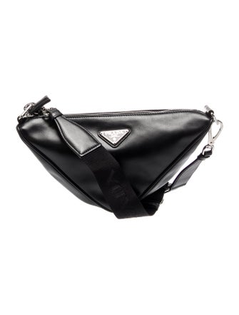 Prada Enameled Metal Triangle Belt Bag