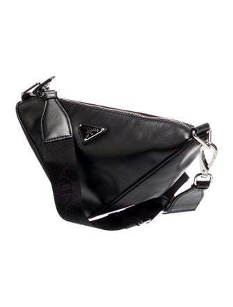 Prada Enameled Metal Triangle Belt Bag