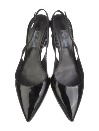 Prada Patent Leather Slingback Pumps