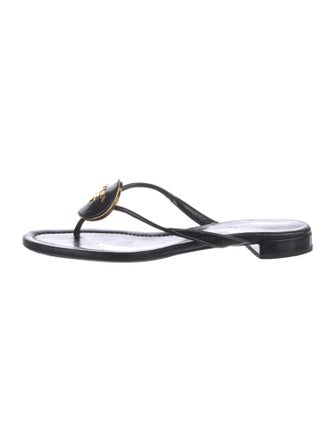 Prada Leather Studded Accents Flip Flops