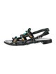 Prada Leather Crystal Embellishments Gladiator Sandals