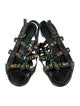 Prada Leather Crystal Embellishments Gladiator Sandals