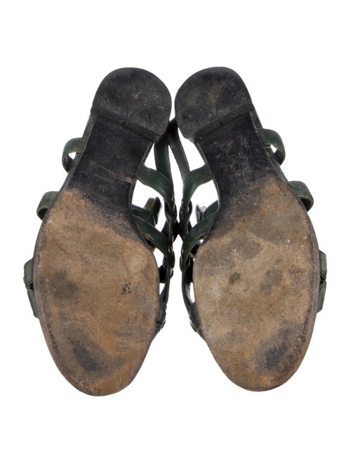 Prada Leather Crystal Embellishments Gladiator Sandals