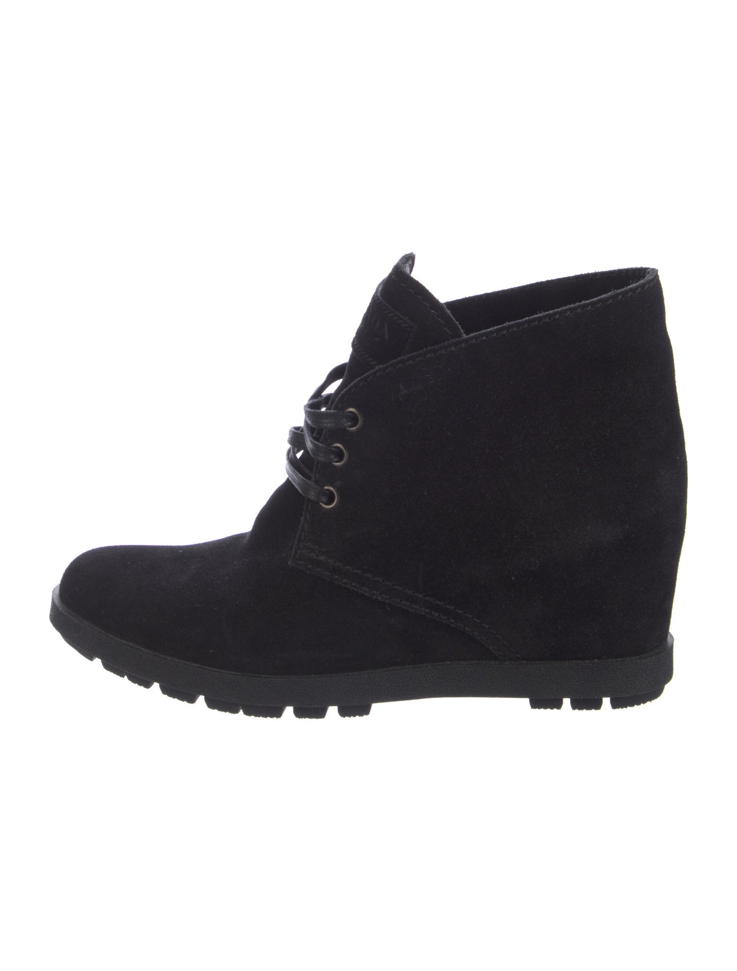 Prada Suede Lace-Up Boots