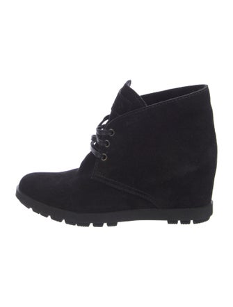 Prada Suede Lace-Up Boots