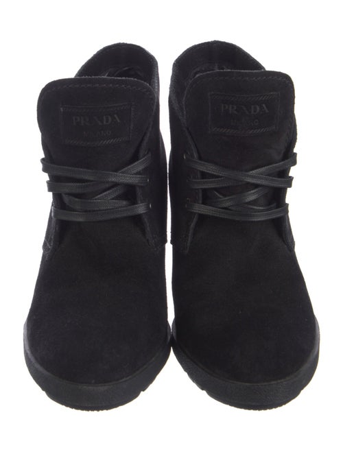 Prada Suede Lace-Up Boots