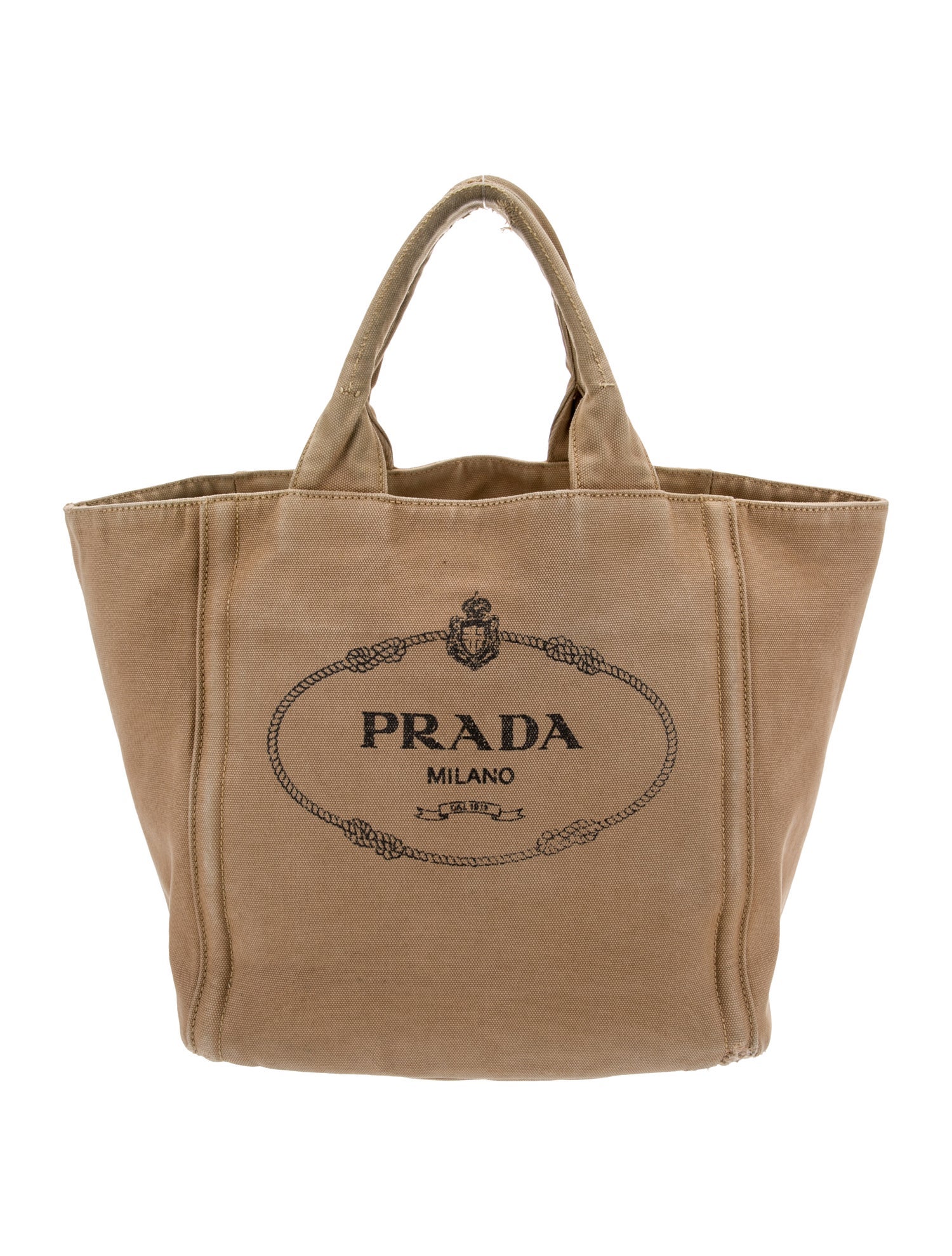 Prada Enameled Metal Triangle Tote