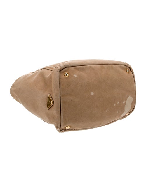 Prada Enameled Metal Triangle Tote