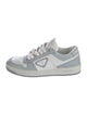 Prada Enameled Metal Triangle Leather Sneakers