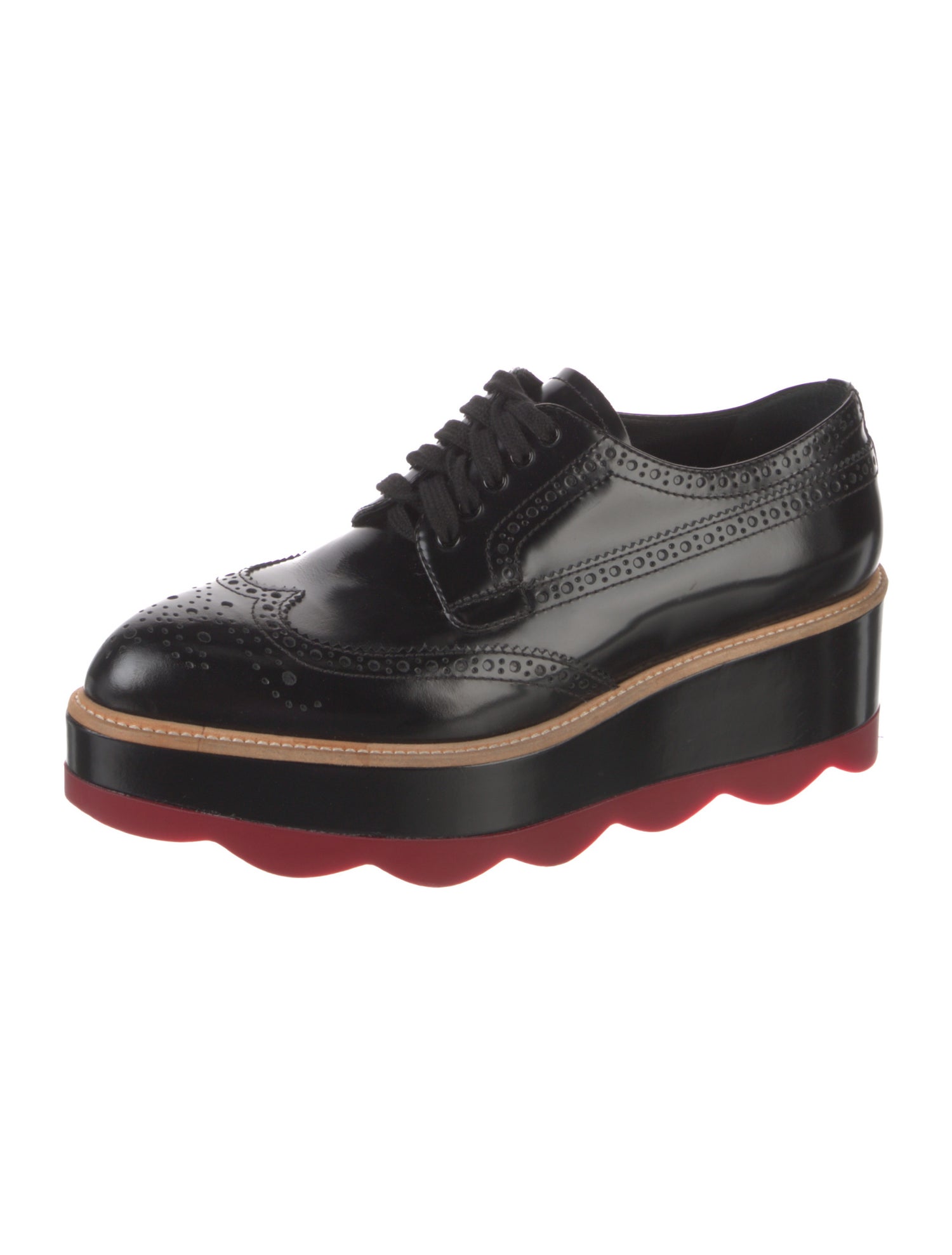Prada Leather Lasercut Accents Oxfords